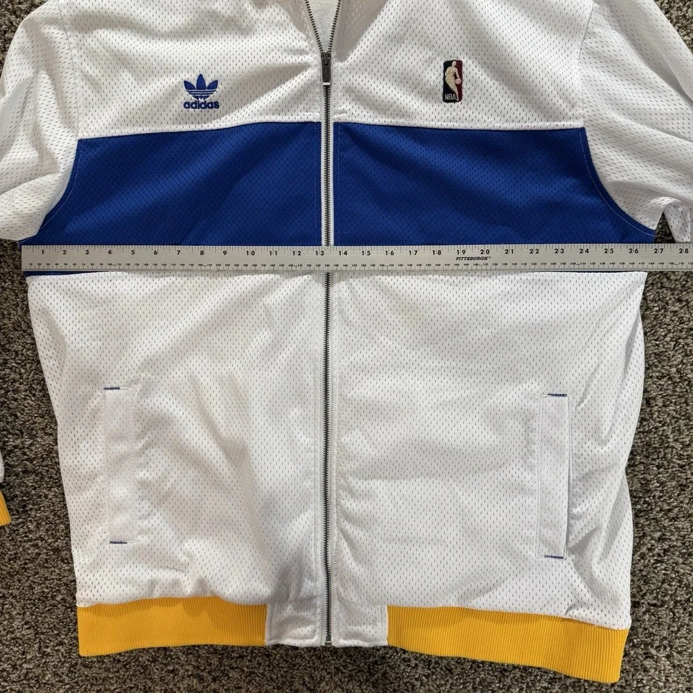 Adidas NBA‎ Golden State Warriors The City Track Jacket 2XL White Blue Yellow